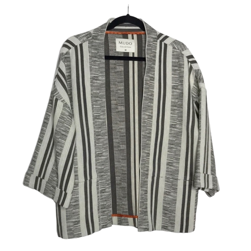 MUDO Collection striped open front jacket size 38